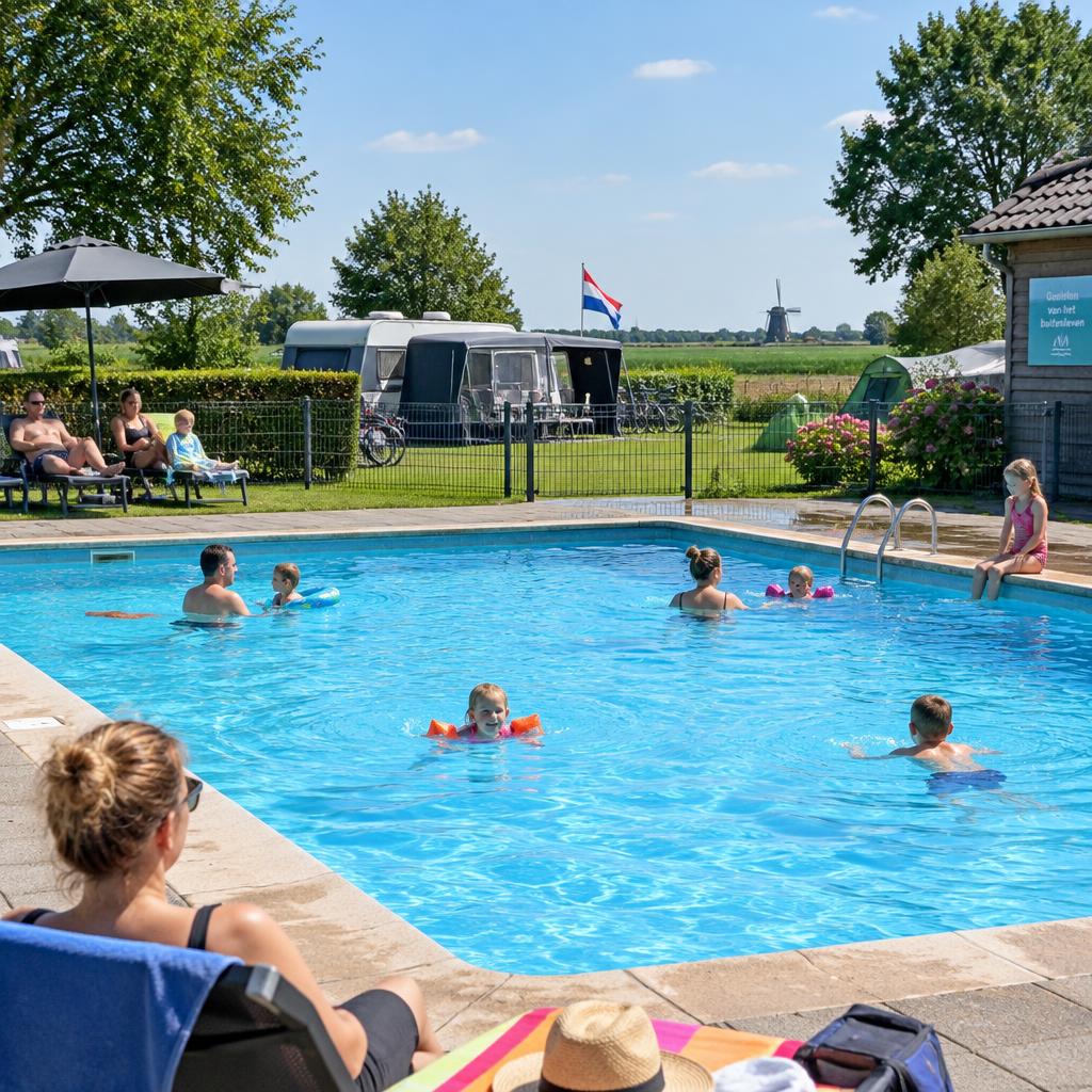 Zwembad van Demo Camping